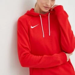 Γυναικεία Χωρίς φερμουάρ Μπλούζα Nike κόκκινο, με κουκούλα